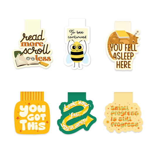 Witty & Wise Set of 6 Magnetic Bookmarks