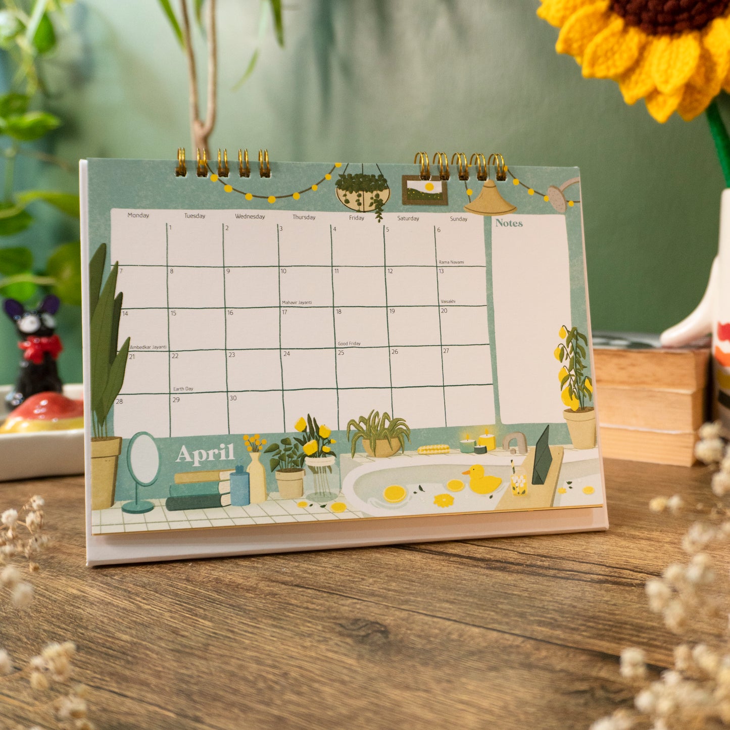 Calm and Cozy Desk Calendar 2025