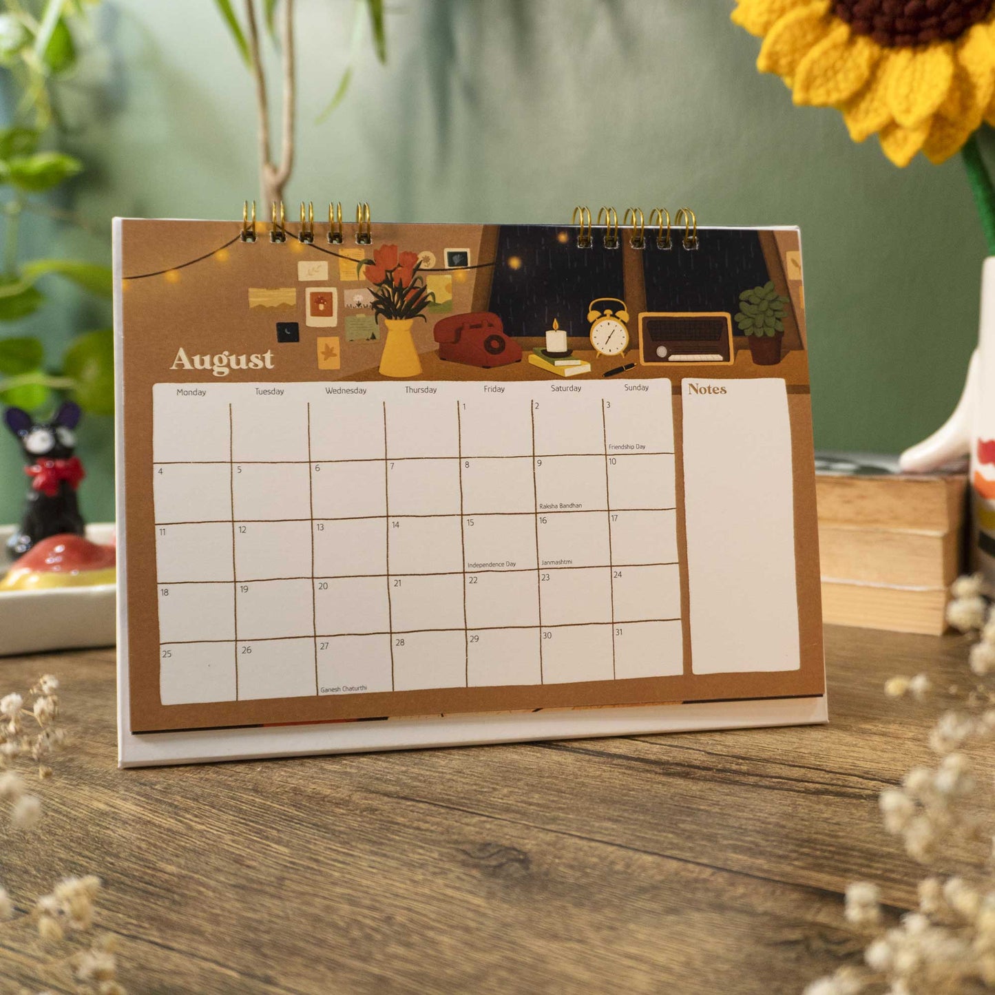 Calm and Cozy Desk Calendar 2025