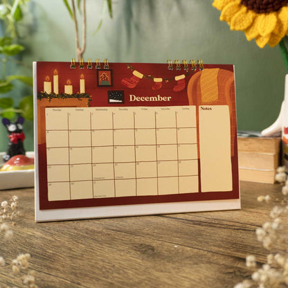 Calm and Cozy Desk Calendar 2025