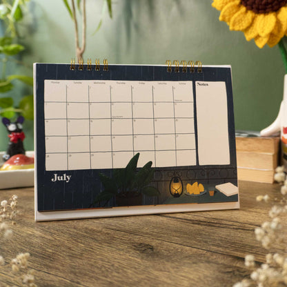 Calm and Cozy Desk Calendar 2025