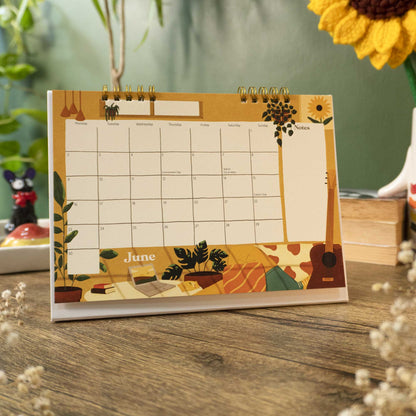 Calm and Cozy Desk Calendar 2025