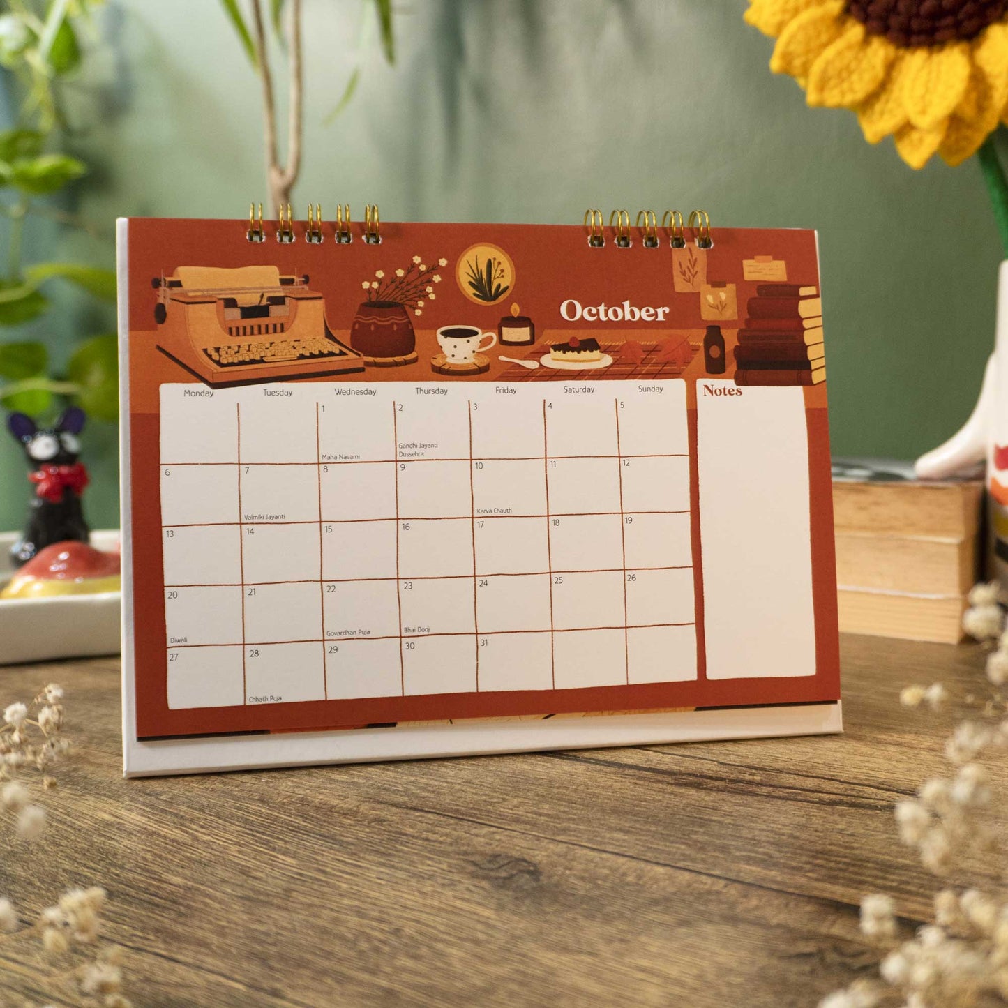 Calm and Cozy Desk Calendar 2025